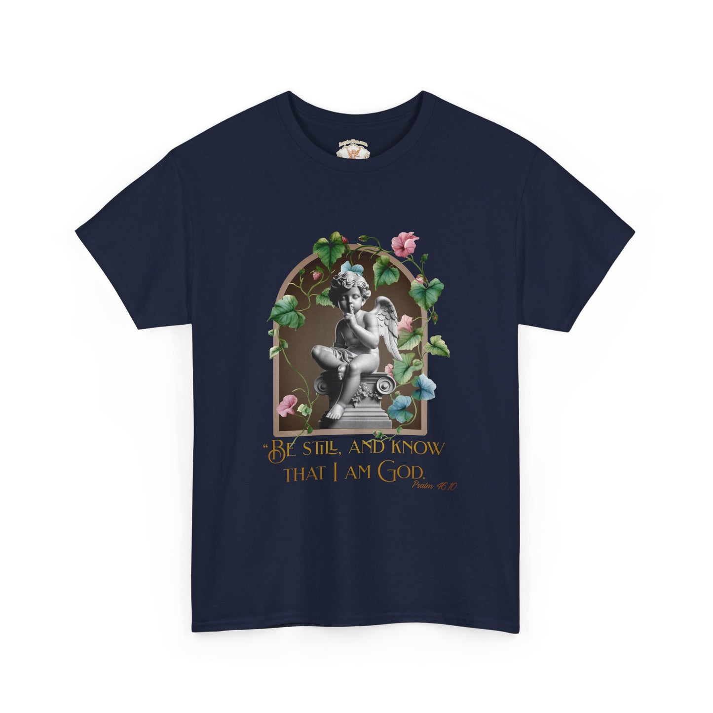 Angel Statue Graphic Tee — "Be still"