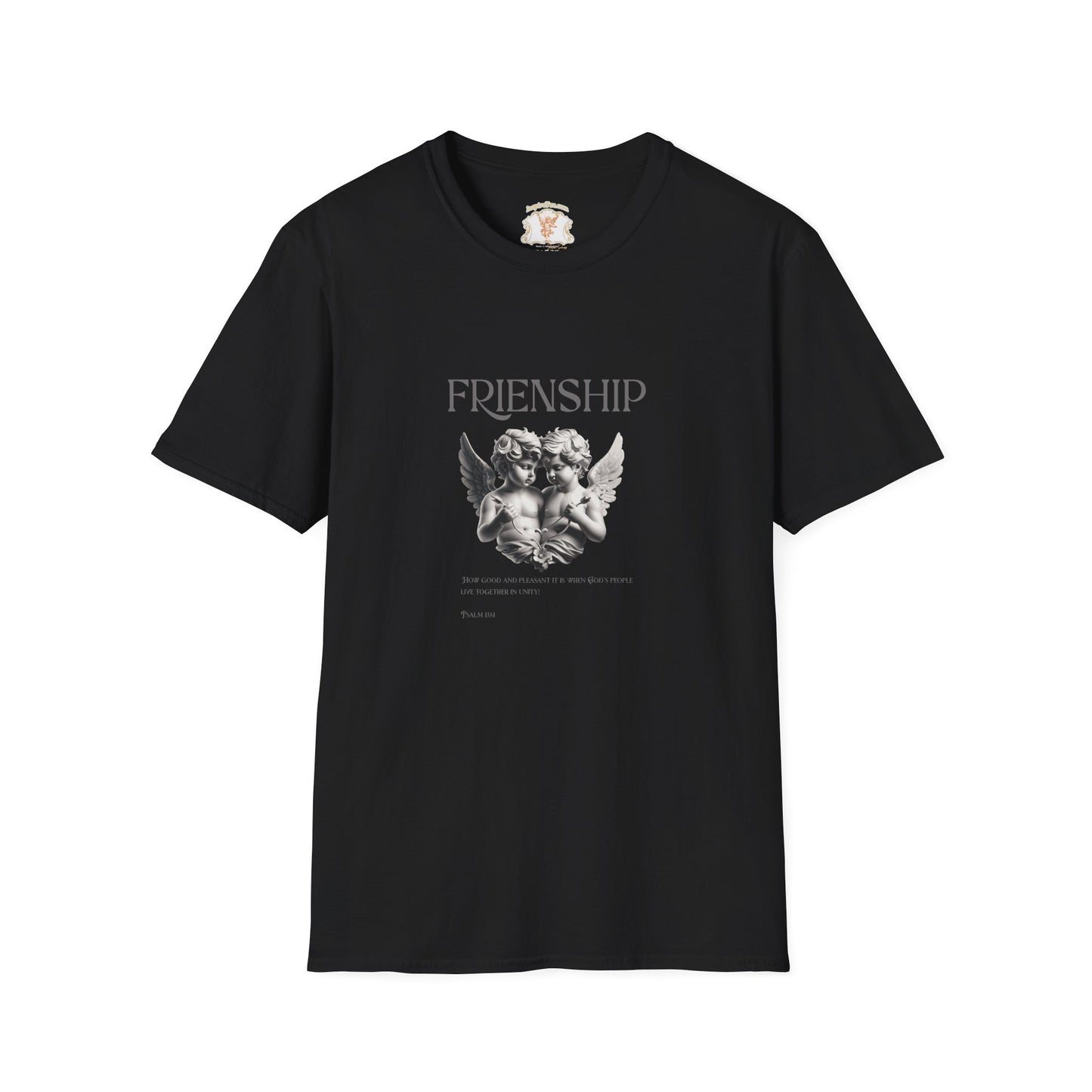 Green t-shirt with a graphic and text on a white background