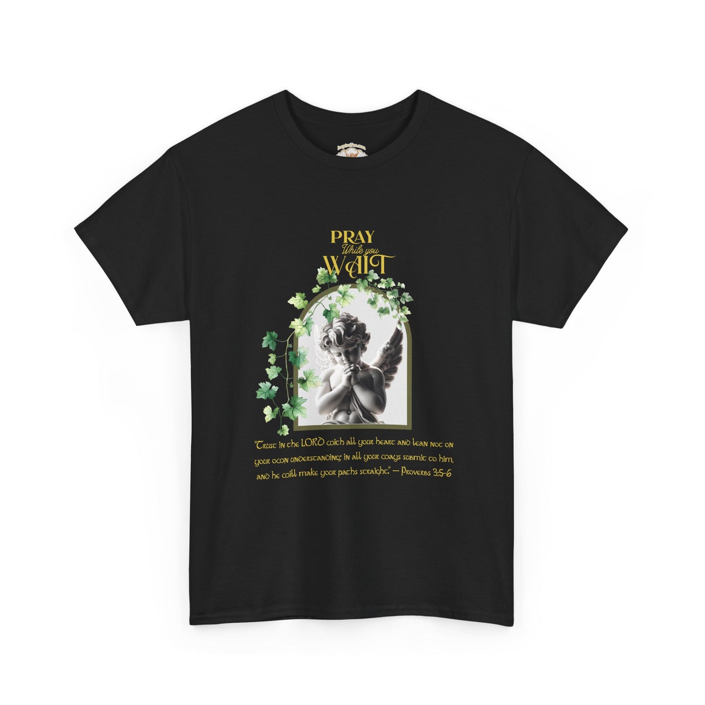 Angel Illustration Tee — "Pray for Me" Vintage Cherub Graphic T‑Shirt