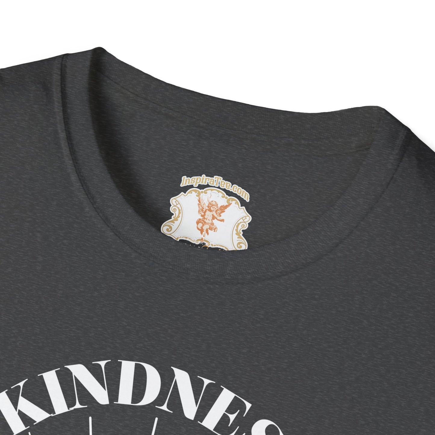 Cherub Statue Graphic Tee — 'Kindness is free' Vintage Angel T-Shirt