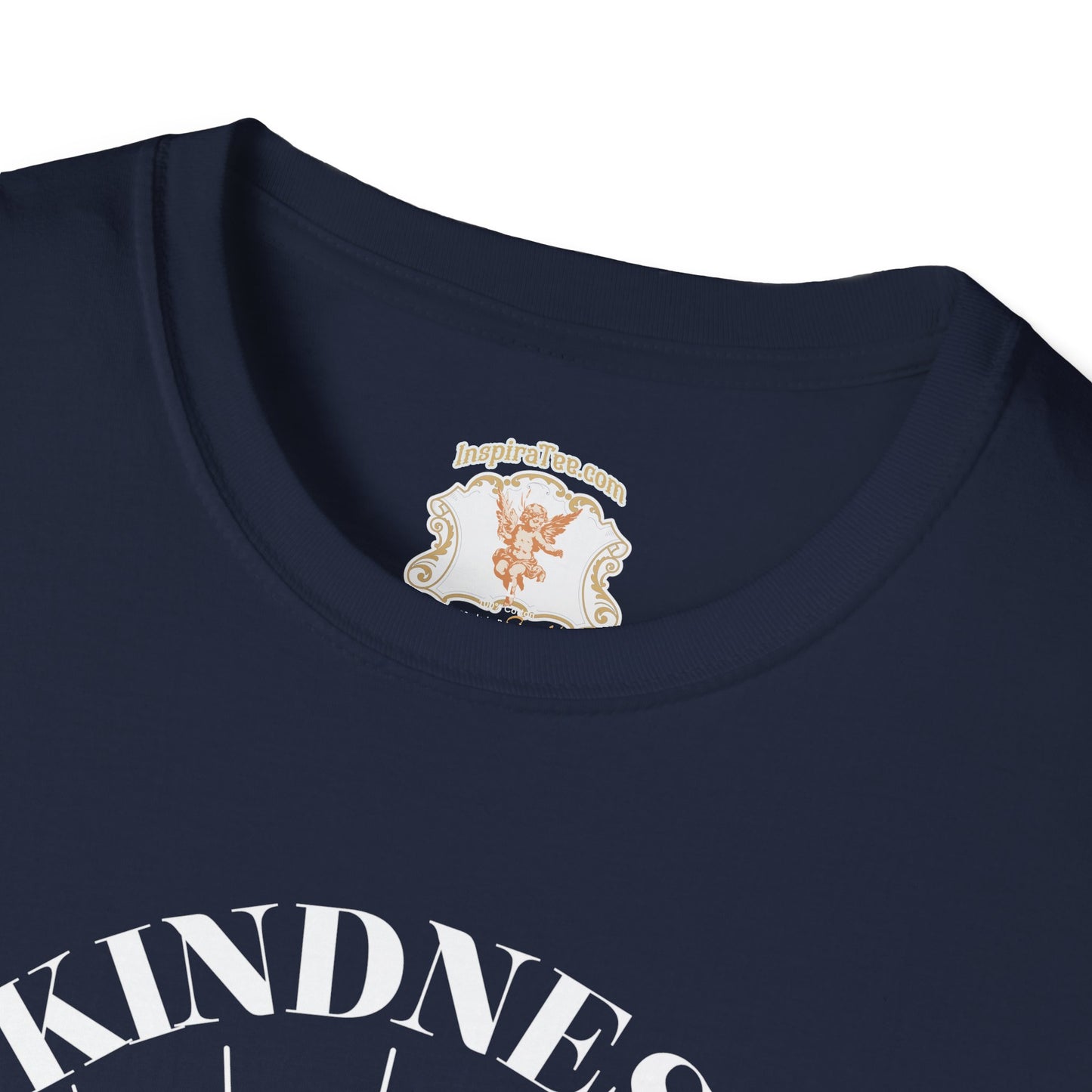 Cherub Statue Graphic Tee — 'Kindness is free' Vintage Angel T-Shirt