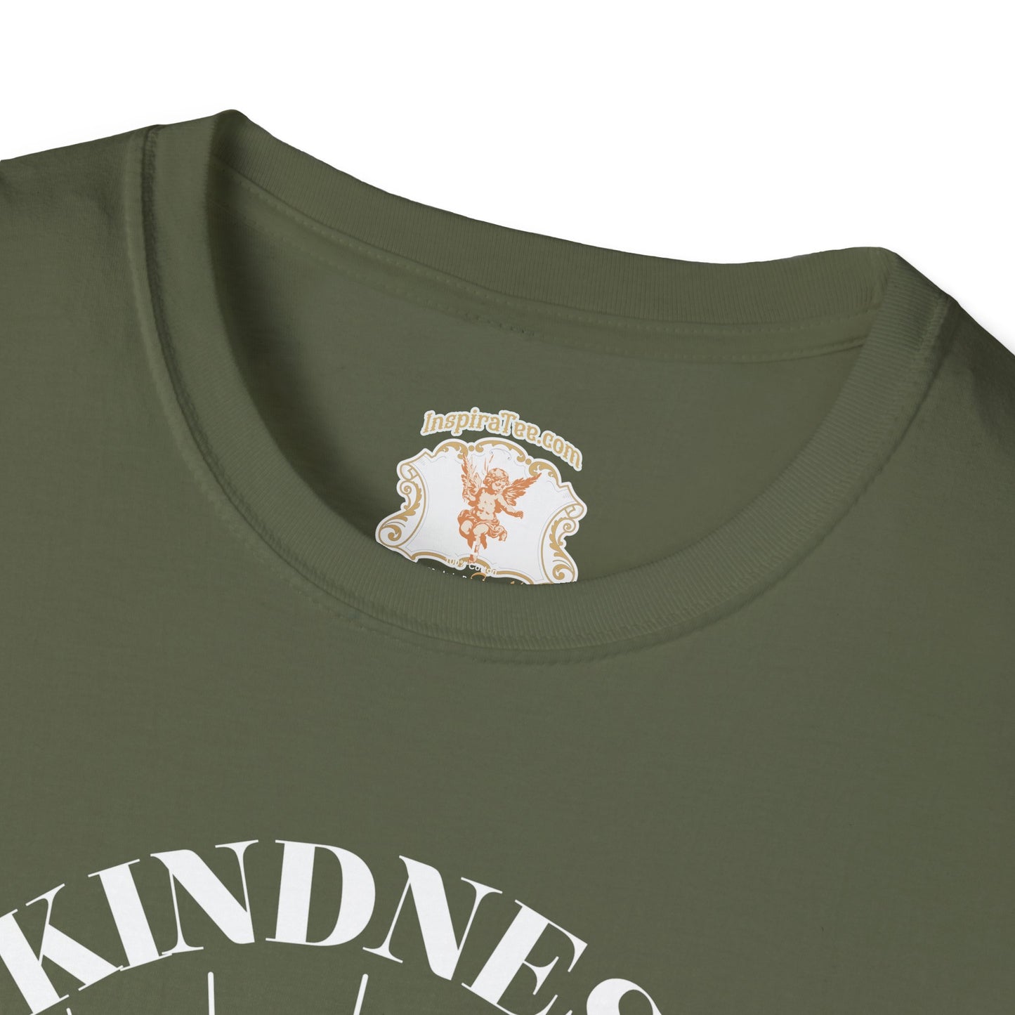 Cherub Statue Graphic Tee — 'Kindness is free' Vintage Angel T-Shirt