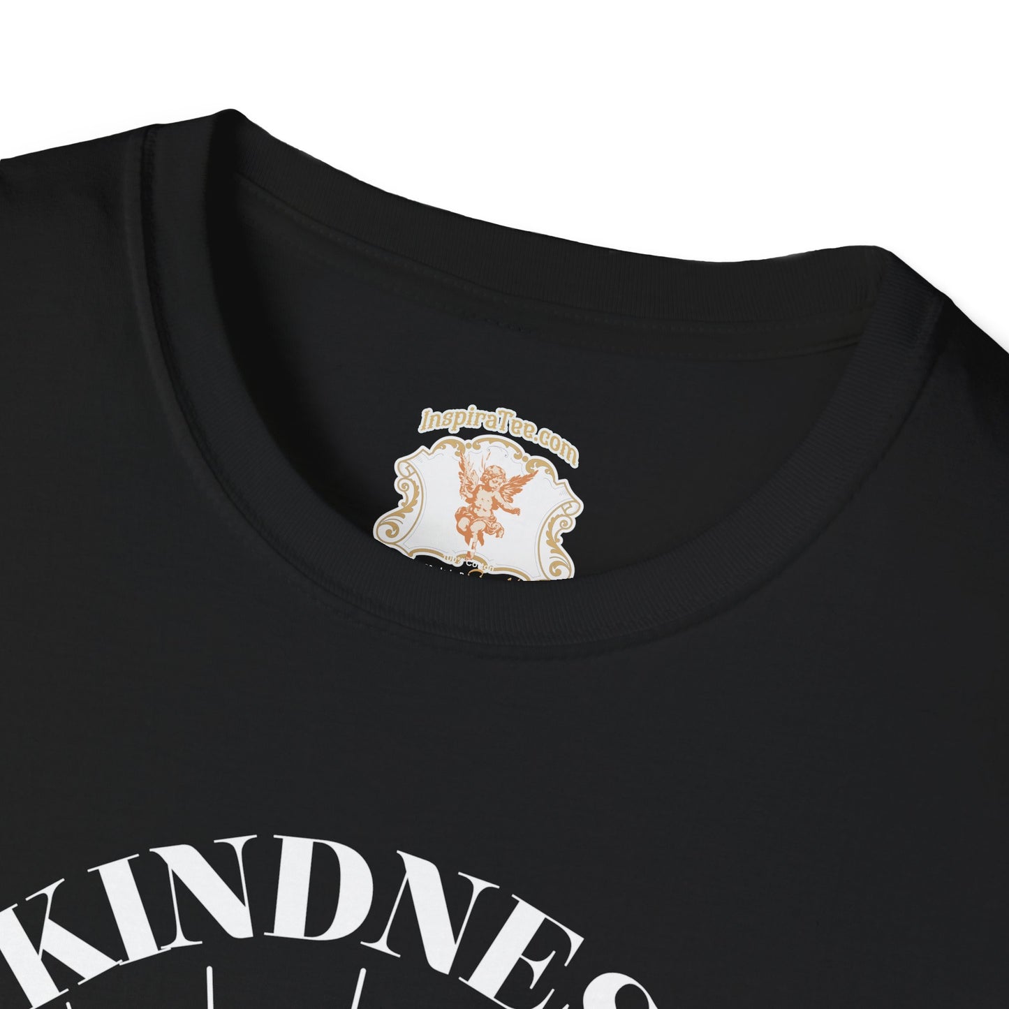 Cherub Statue Graphic Tee — 'Kindness is free' Vintage Angel T-Shirt