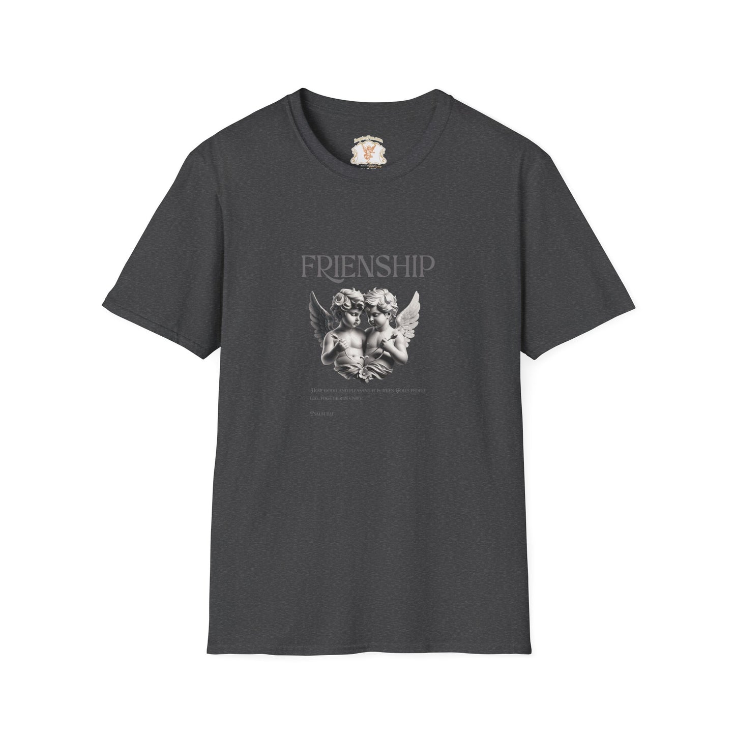 Green t-shirt with a graphic and text on a white background