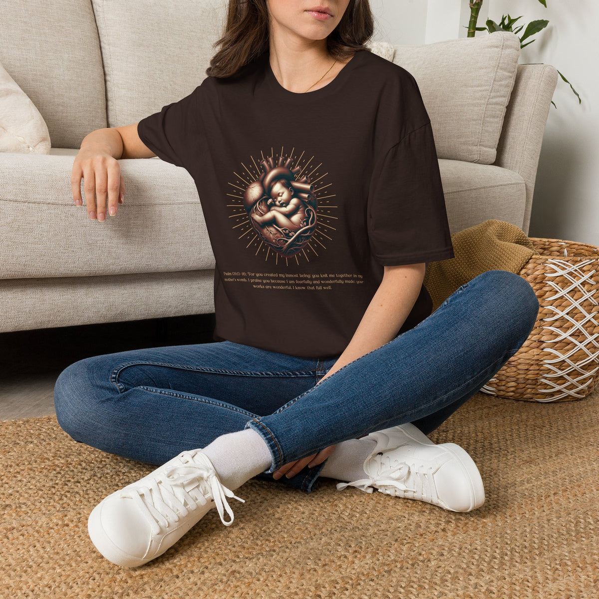 Baby in Heart Graphic Tee — ‘Protect the Vulnerable’ Pro-Life Catholic Devotional Shirt