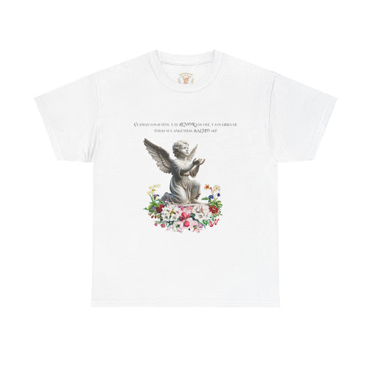Angel Cherub Tee — Vintage Floral Prayer Shirt