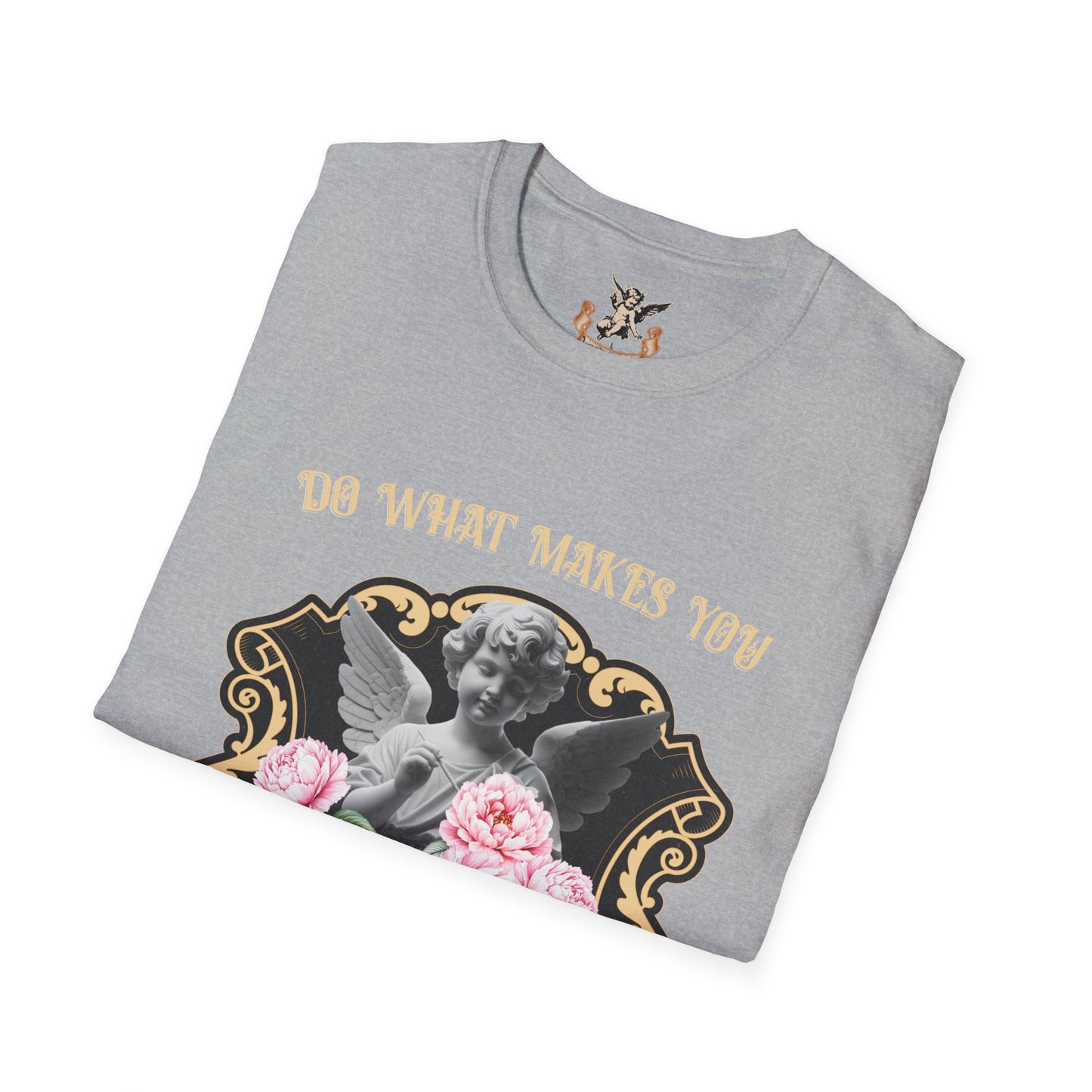 Happy Holy Angel Tee — Vintage Cherub Floral Graphic T-Shirt