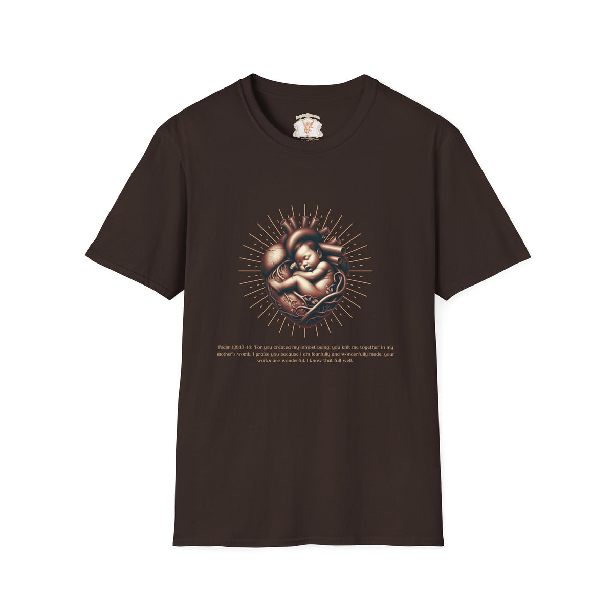 Baby in Heart Graphic Tee — ‘Protect the Vulnerable’ Pro-Life Catholic Devotional Shirt