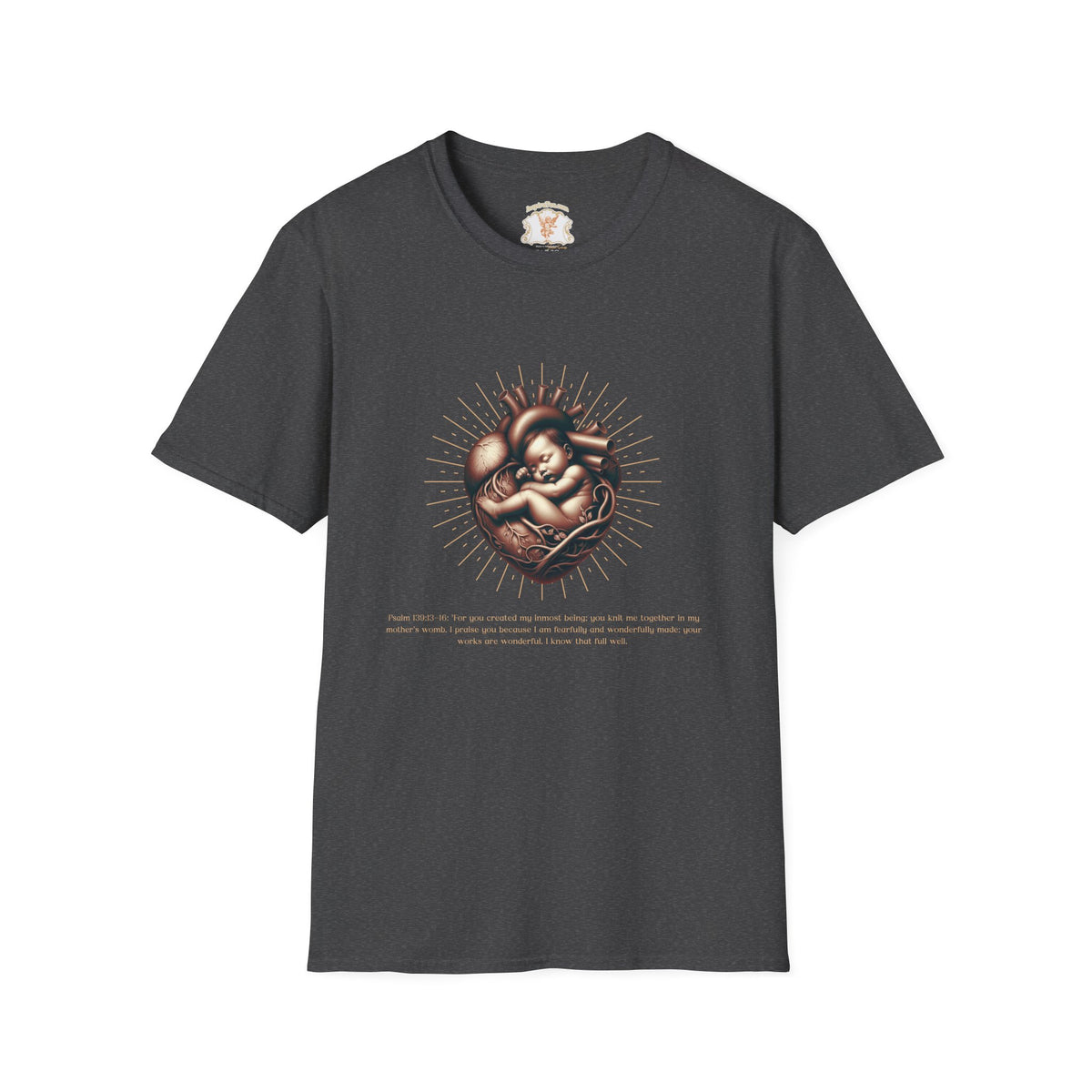 Baby in Heart Graphic Tee — ‘Protect the Vulnerable’ Pro-Life Catholic Devotional Shirt