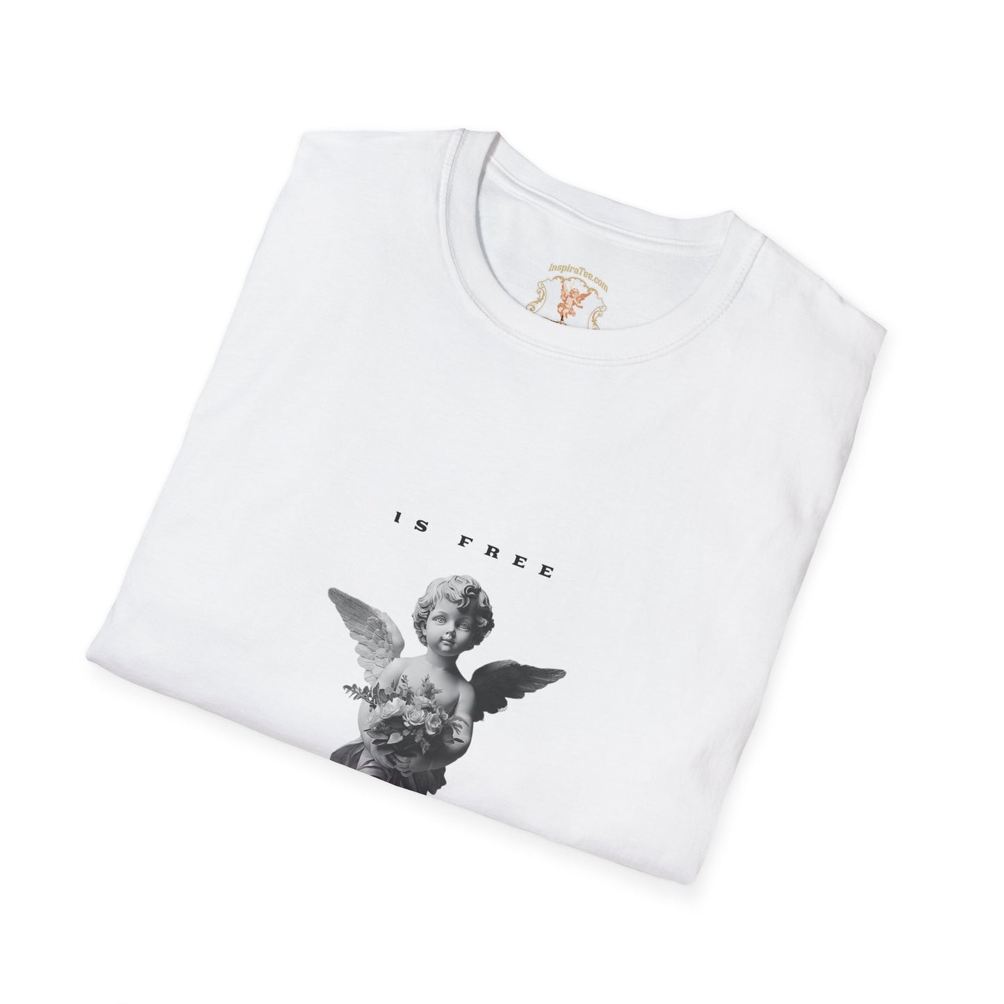Cherub Statue Graphic Tee — 'Kindness is free' Vintage Angel T-Shirt