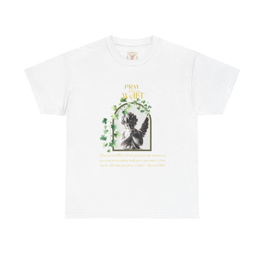 Angel Illustration Tee — "Pray for Me" Vintage Cherub Graphic T‑Shirt