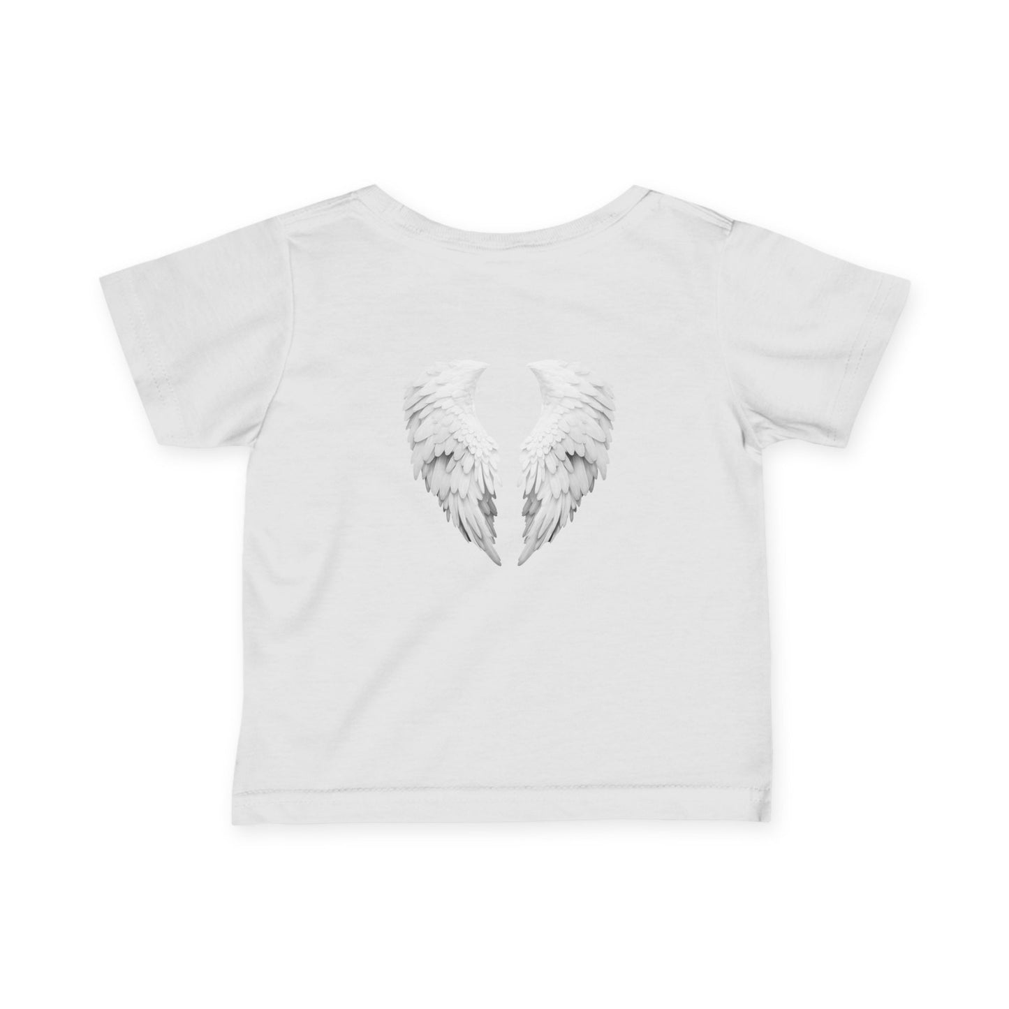 Infant Tee — 'Happy Holy' Cherub Floral Baby Shirt with Angel Wings Back