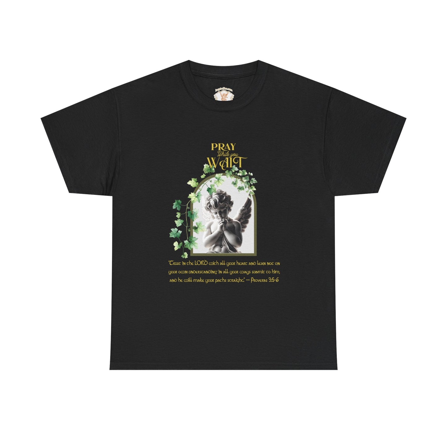 Angel Illustration Tee — "Pray for Me" Vintage Cherub Graphic T‑Shirt