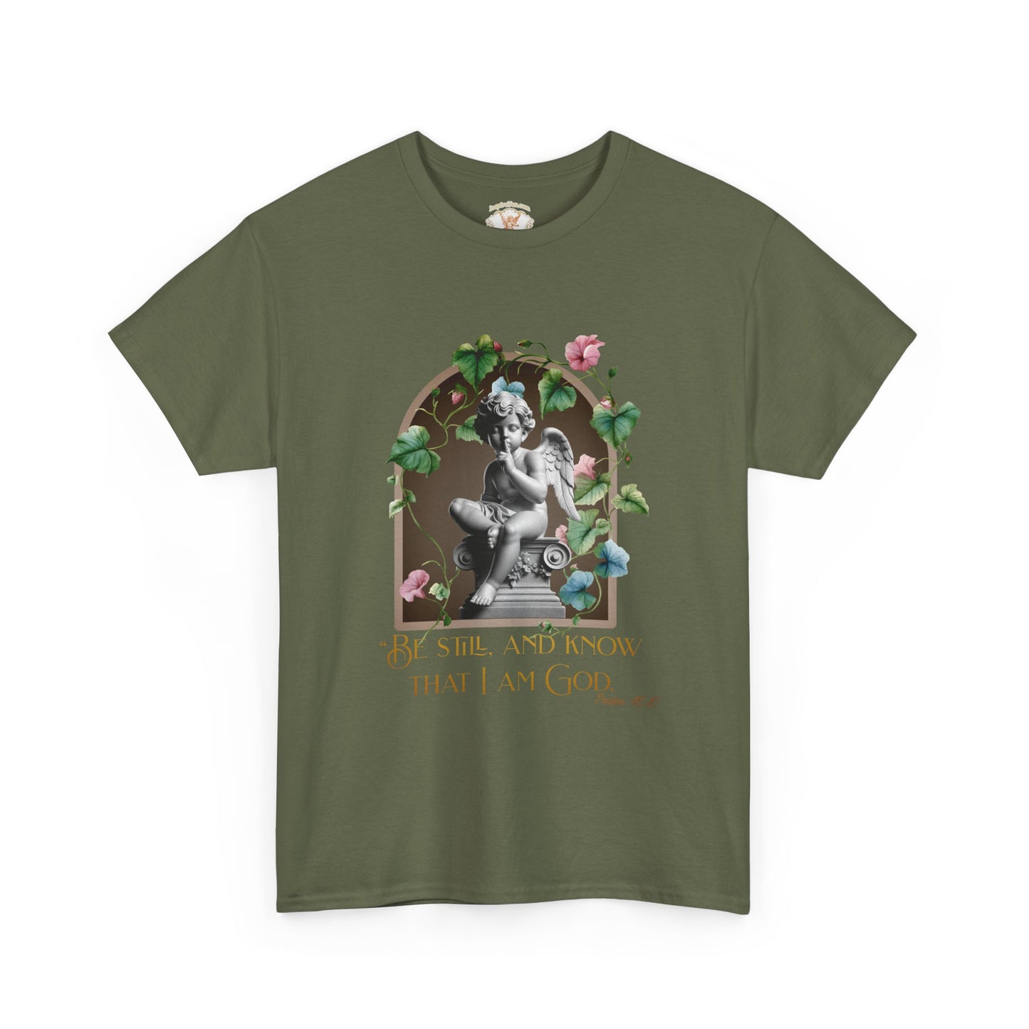 Angel Statue Graphic Tee — "Be still"