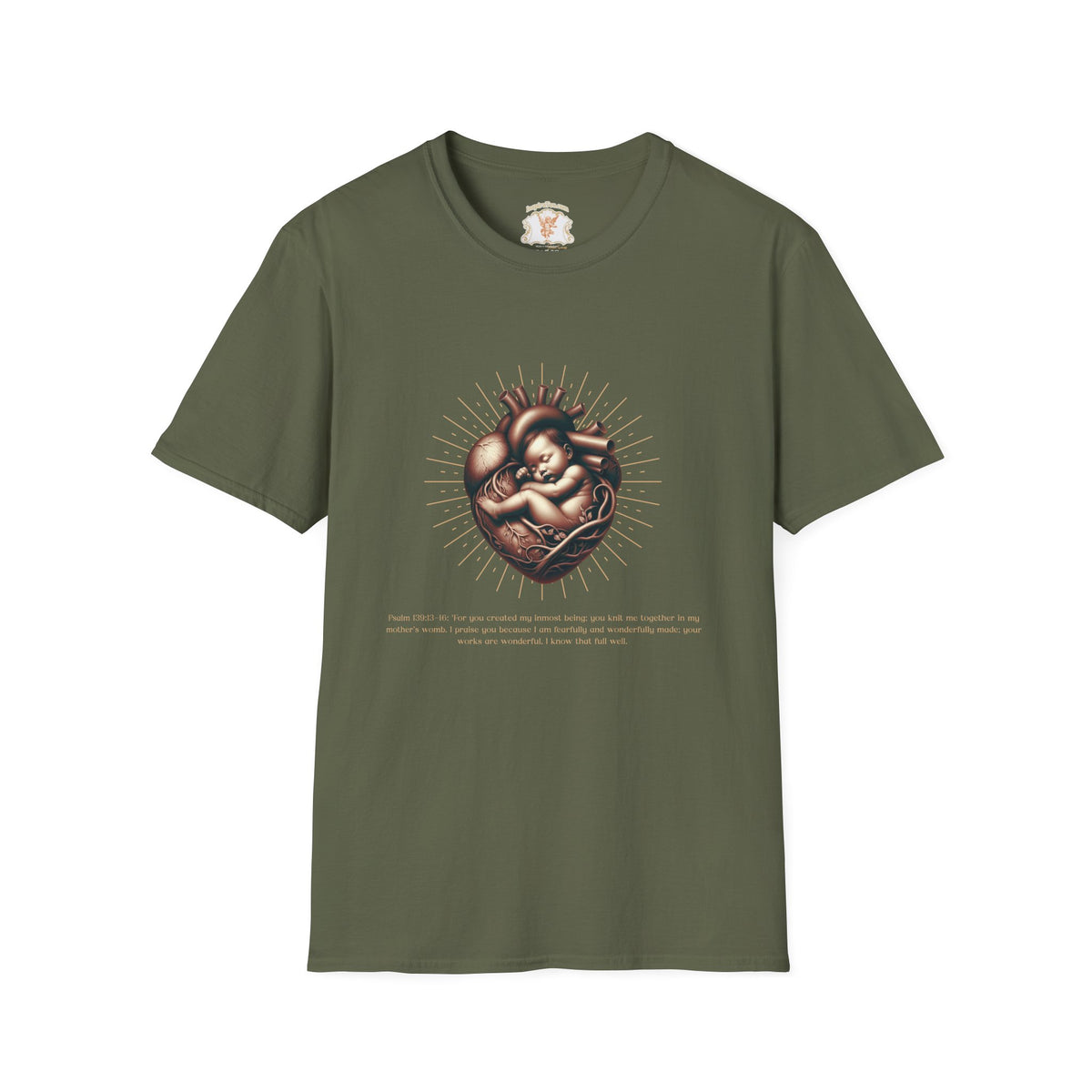 Baby in Heart Graphic Tee — ‘Protect the Vulnerable’ Pro-Life Catholic Devotional Shirt